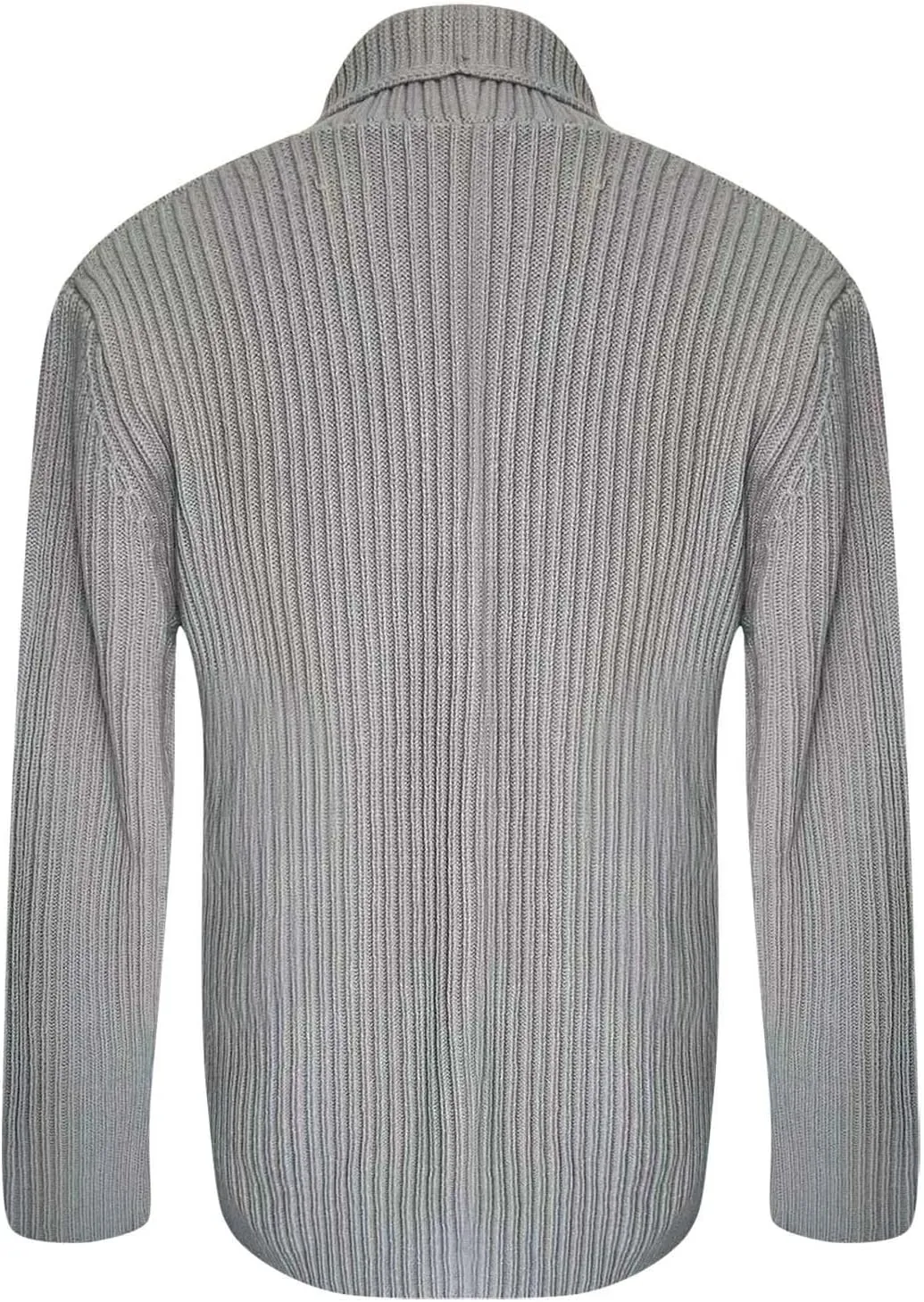Men Cardigan Sweater Winter Warm Chunky Knitted Jumper Overszie Stand Collar Button Down Rib Knitted Coat with Pocket