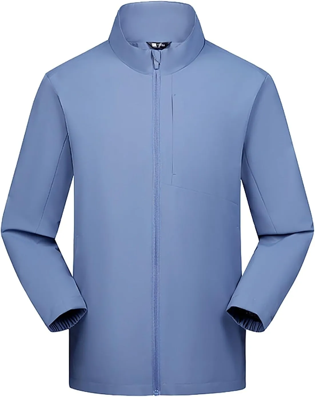 Men Lightweight Softshell Jacket Oversize Zip Up Stand Collar Waterproof Windbreaker Travel Hiking Winter Warm Coat