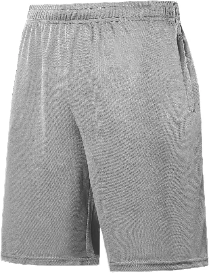 Men's Basketball Shorts Athletic Lightweight Dry-Fit Training Workout Shorts Zipper Pockets（Regular&Big and Tall）