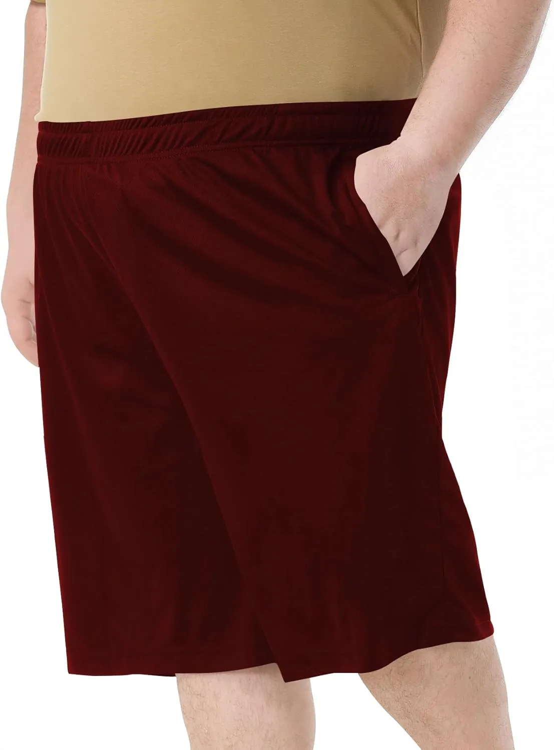 Men's Basketball Shorts Athletic Lightweight Dry-Fit Training Workout Shorts Zipper Pockets（Regular&Big and Tall）