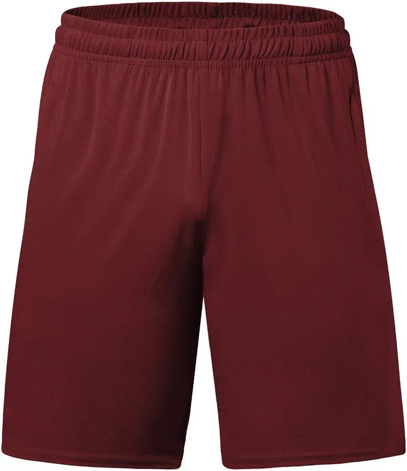 Men's Basketball Shorts Athletic Lightweight Dry-Fit Training Workout Shorts Zipper Pockets（Regular&Big and Tall）