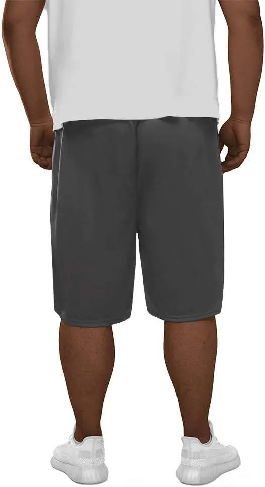 Men's Basketball Shorts Athletic Lightweight Dry-Fit Training Workout Shorts Zipper Pockets（Regular&Big and Tall）