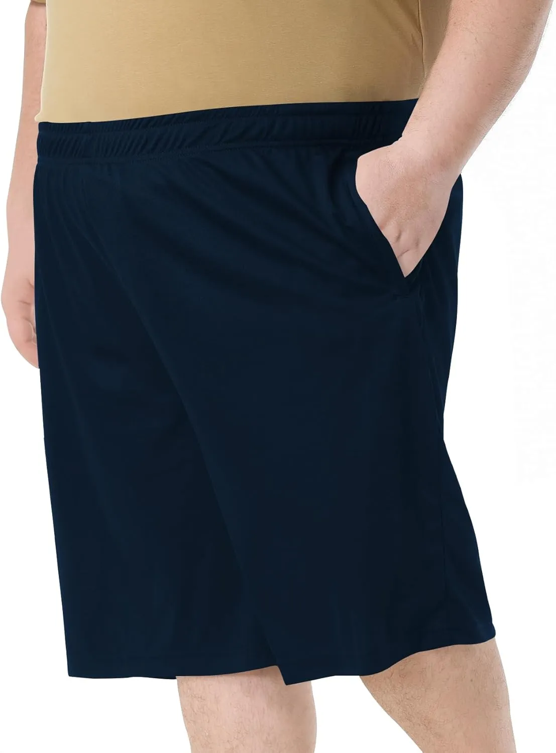 Men's Basketball Shorts Athletic Lightweight Dry-Fit Training Workout Shorts Zipper Pockets（Regular&Big and Tall）