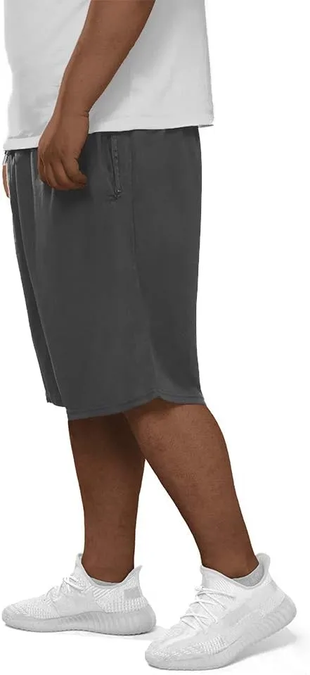 Men's Basketball Shorts Athletic Lightweight Dry-Fit Training Workout Shorts Zipper Pockets（Regular&Big and Tall）