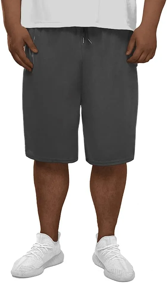 Men's Basketball Shorts Athletic Lightweight Dry-Fit Training Workout Shorts Zipper Pockets（Regular&Big and Tall）