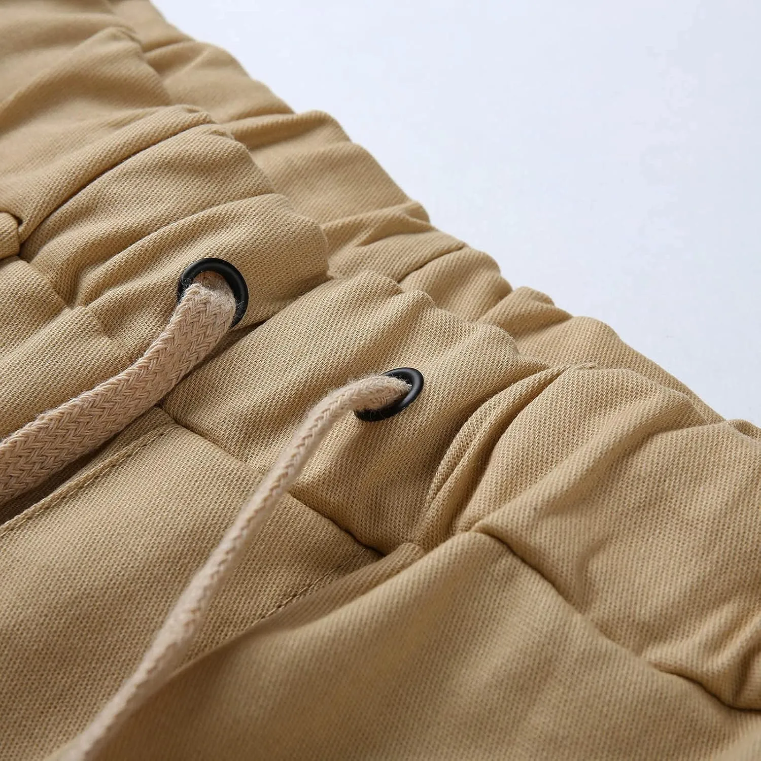 Men's Cargo Sweatpants Drawstring Stretch Fit Jogger Pants for Men with Pockets Open Bottom Gym Workout Track Pants