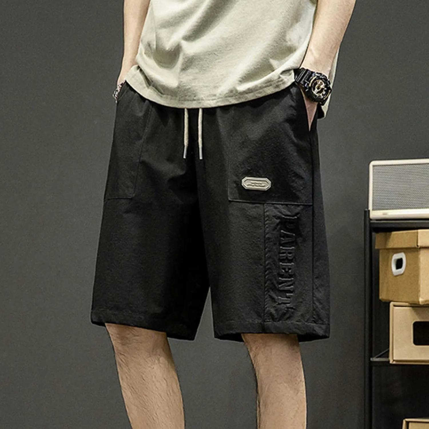 Mens Casual Gym Workout Shorts Elastic Waisted Drawstring Running Shorts Relaxed Fit Lounge Shorts with Pockets