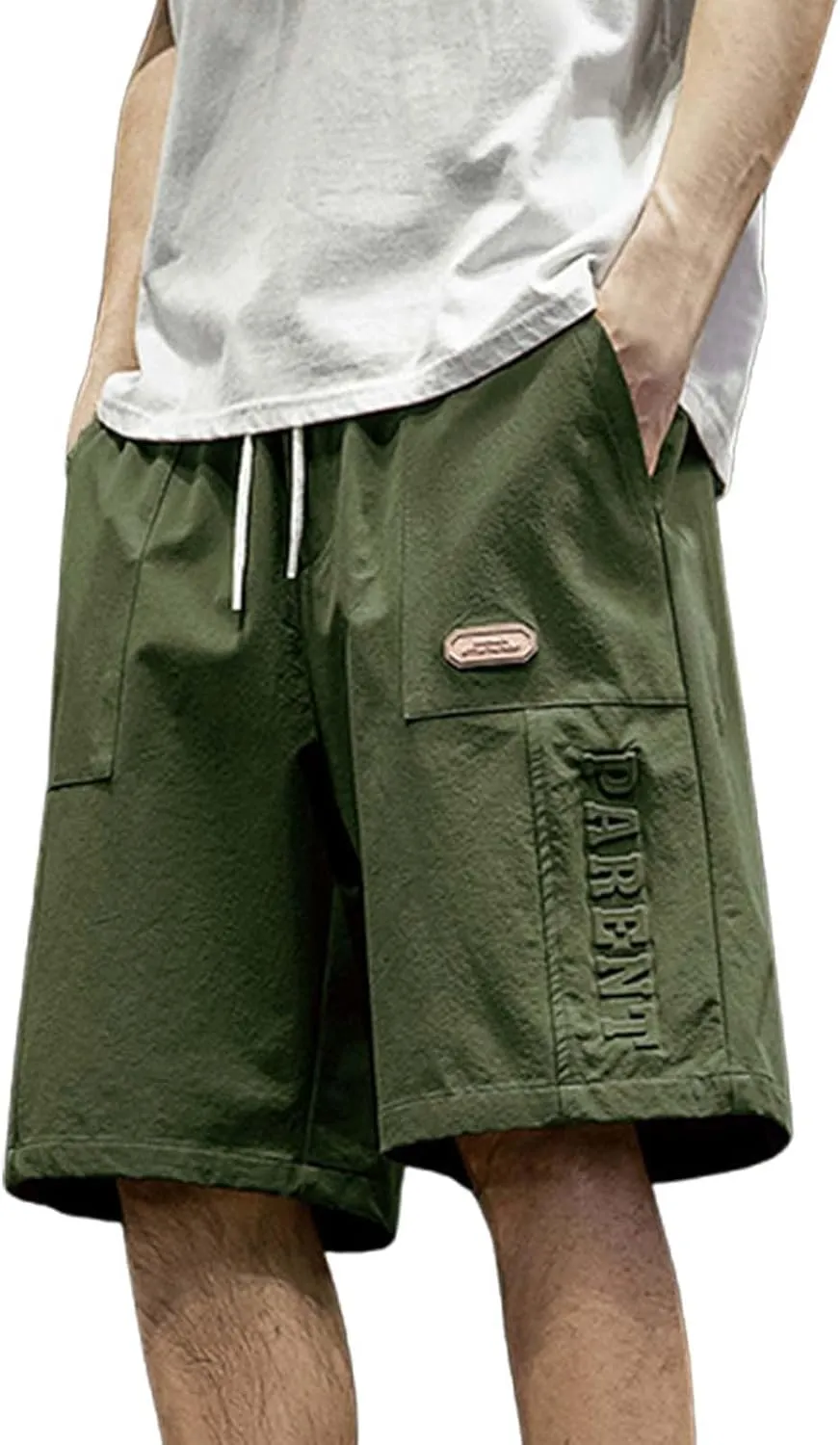 Mens Casual Gym Workout Shorts Elastic Waisted Drawstring Running Shorts Relaxed Fit Lounge Shorts with Pockets