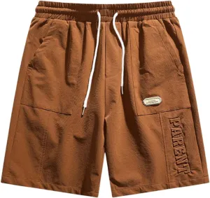 Mens Casual Gym Workout Shorts Elastic Waisted Drawstring Running Shorts Relaxed Fit Lounge Shorts with Pockets