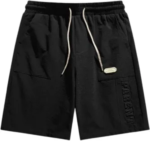 Mens Casual Gym Workout Shorts Elastic Waisted Drawstring Running Shorts Relaxed Fit Lounge Shorts with Pockets