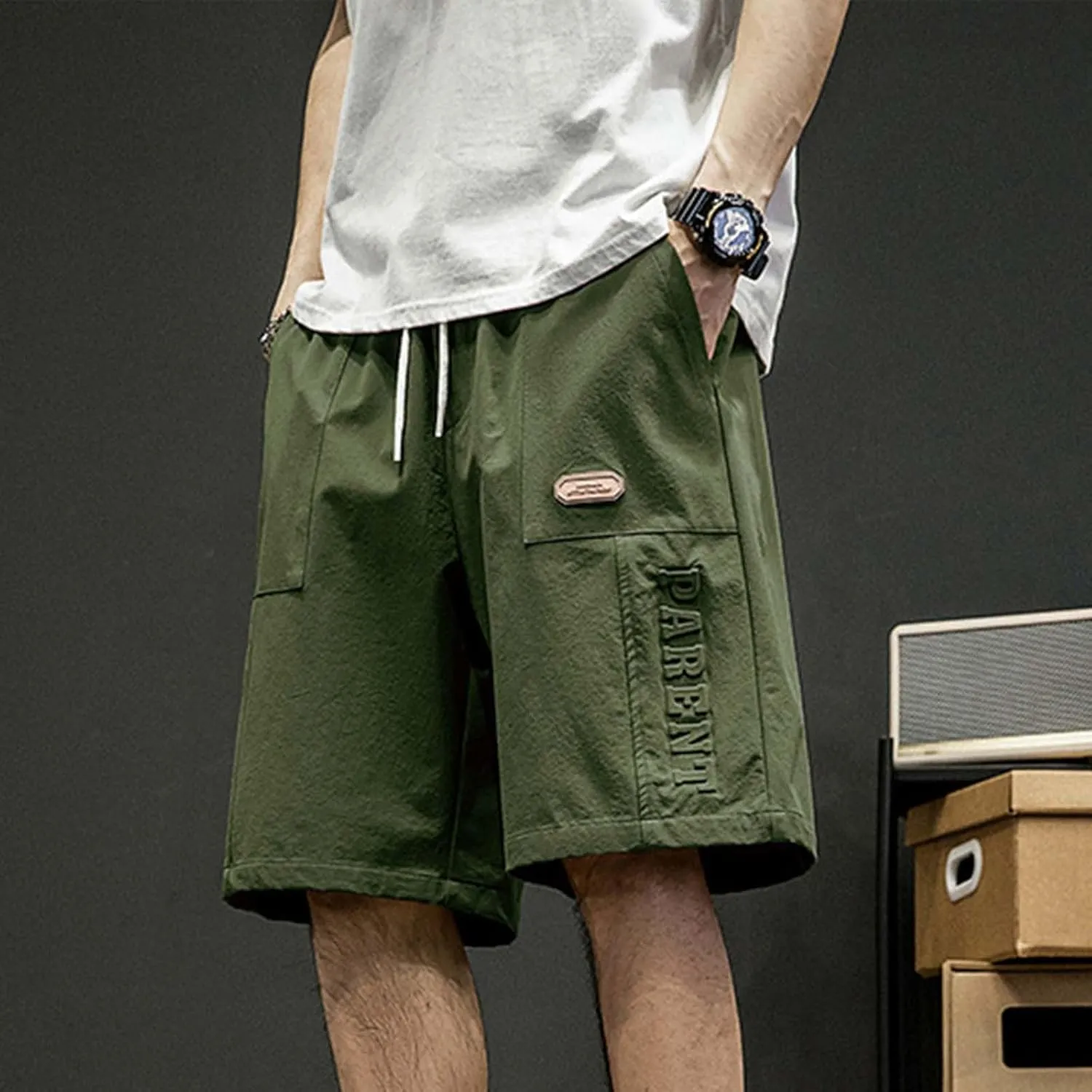 Mens Casual Gym Workout Shorts Elastic Waisted Drawstring Running Shorts Relaxed Fit Lounge Shorts with Pockets