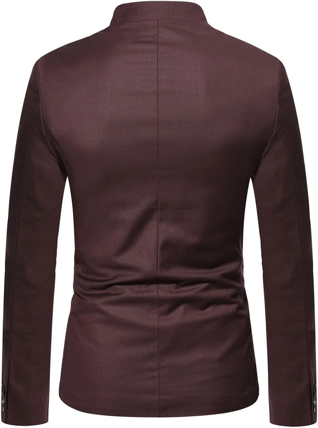 Mens Casual Mandarin Collar Suit Blazer Jackets Single Breasted Business Work Dress Coats Wedding Party Sport Coats