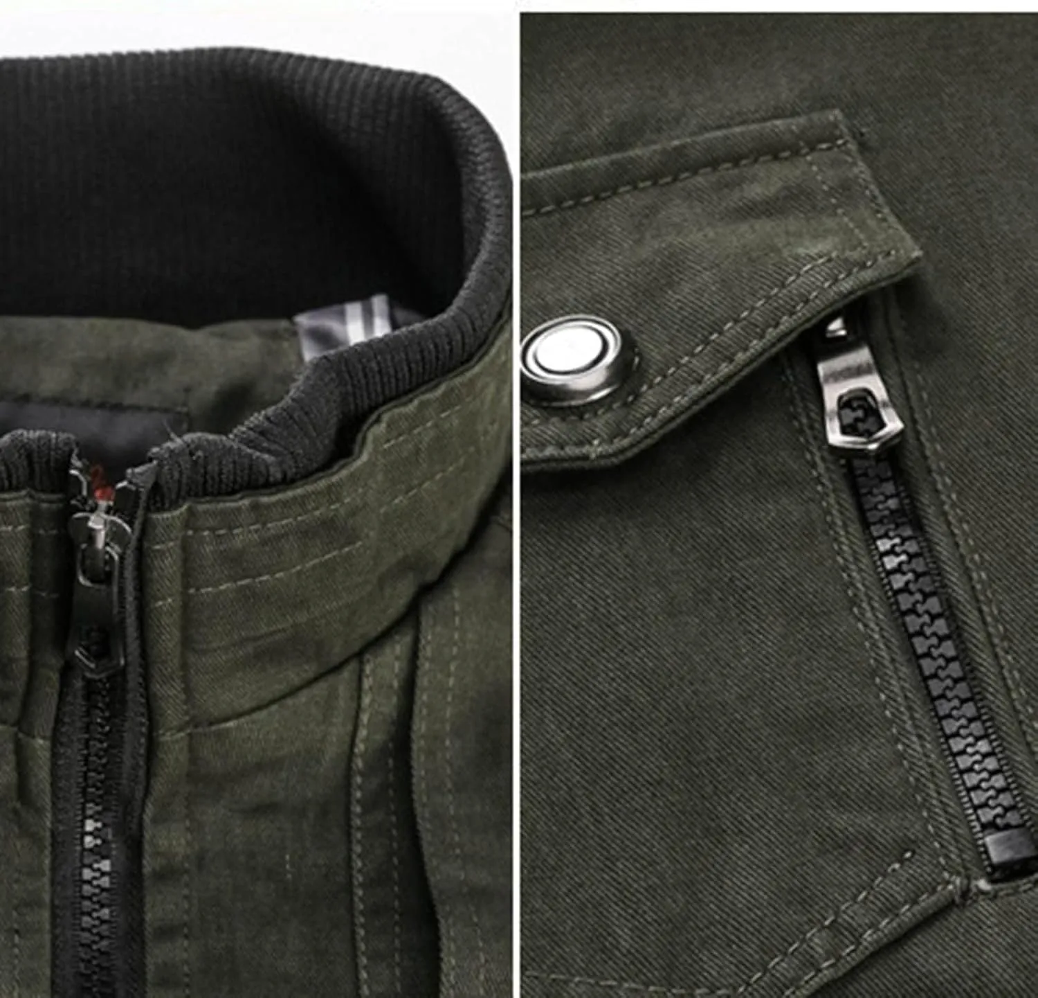 Men's Casual Military Jacket Stand Collar Jackets Coats Fashion Bomber Jackets with Shoulder Straps Pockets