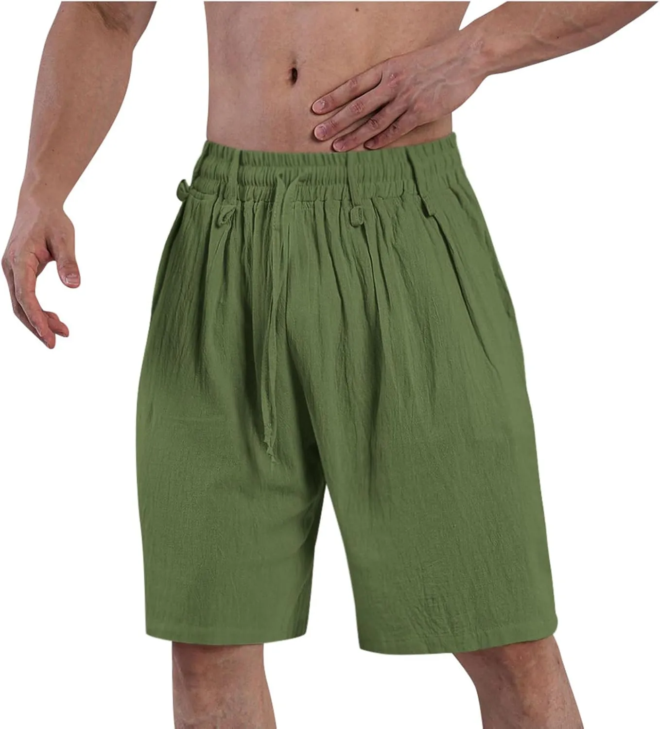 Mens Casual Shorts 2025 Summer Hawaiian Beach Shorts Cotton Linen Relaxed Fit Athletic Shorts Quick Dry Lounge Shorts