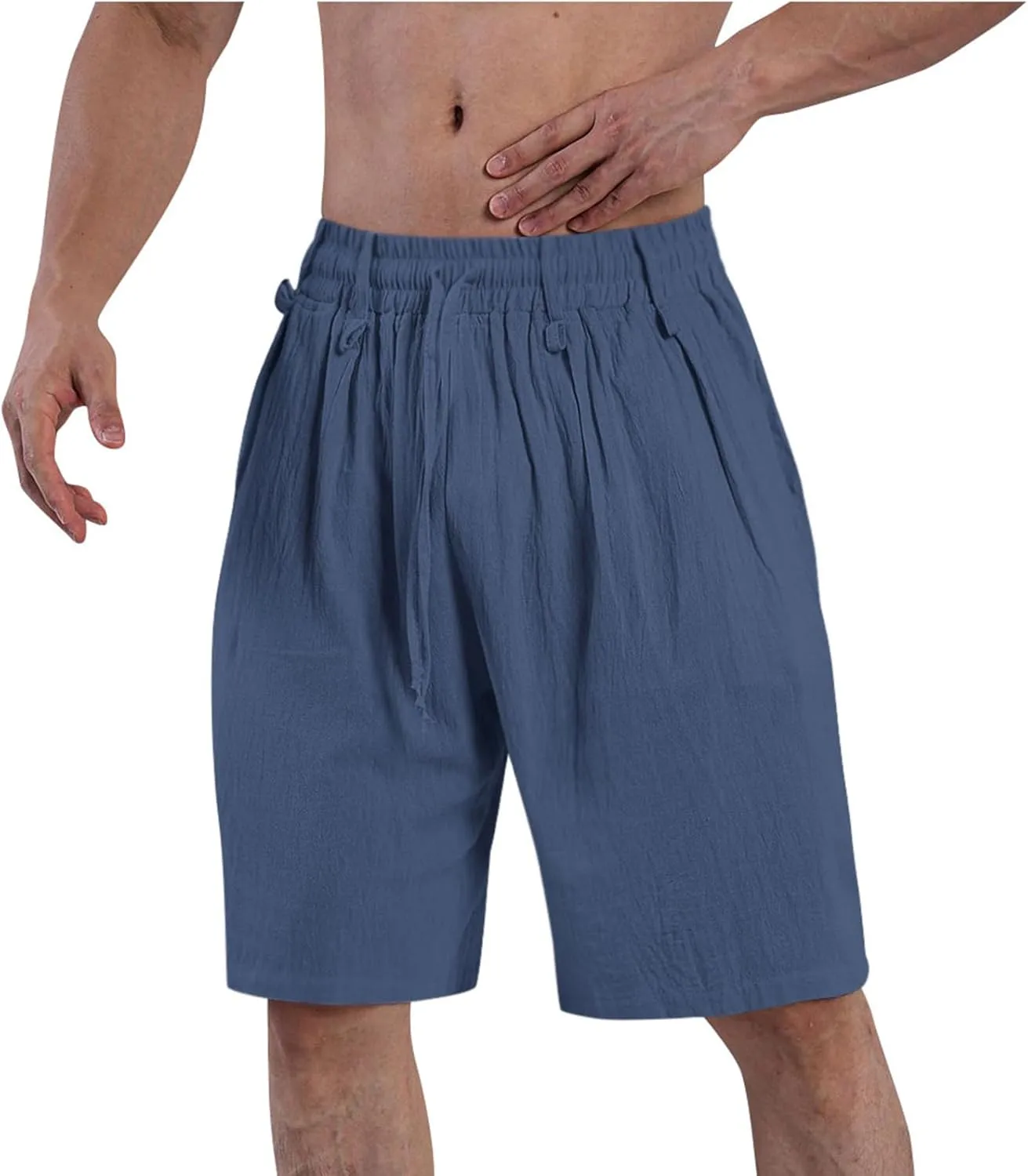 Mens Casual Shorts 2025 Summer Hawaiian Beach Shorts Cotton Linen Relaxed Fit Athletic Shorts Quick Dry Lounge Shorts