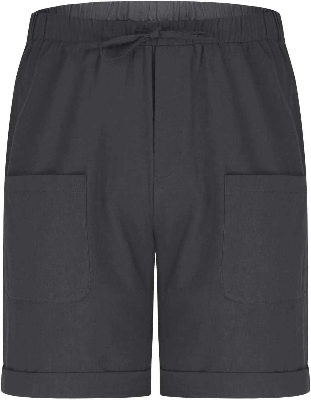 Mens Casual Shorts Cotton Relaxed Fit Summer Beach Shorts Loose Fit Elastic Waist Drawstring Lounge Short with Pocket