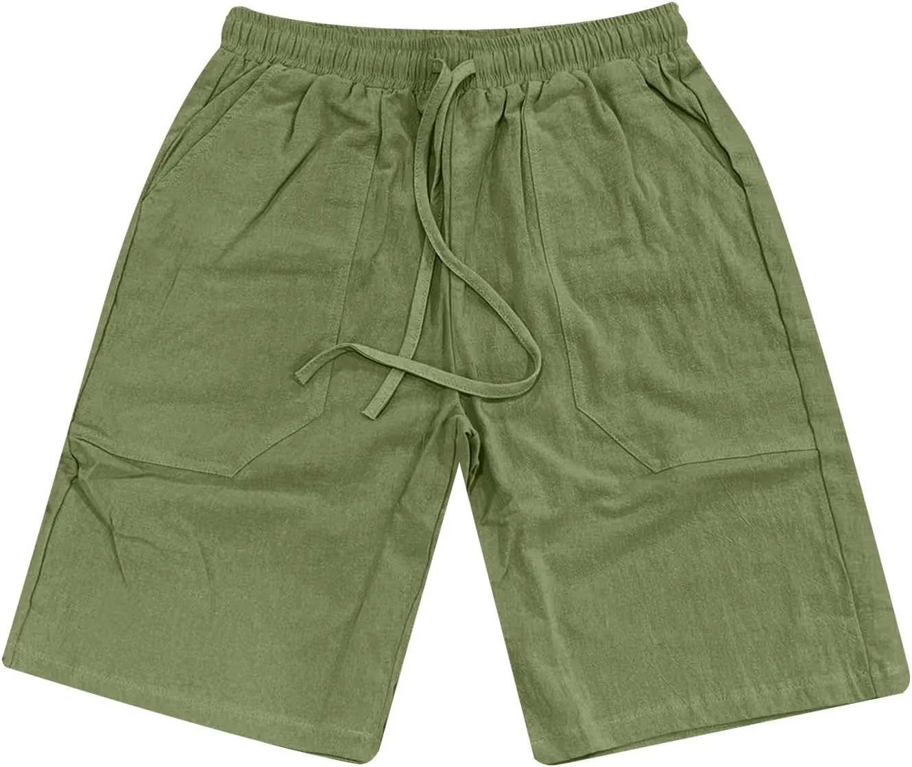 Men's Casual Shorts Elastic Waisted Drawstring Summer Beach Shorts Relaxed Fit Lightweight Breathable Short Pants