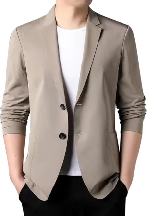 Men's Casual Slim Fit Suit Blazer Jacket One Button Formal Dress Daily Business Suit Jacket Lightweight Sport Coats