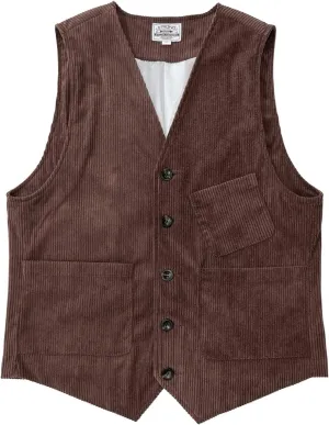 Mens Corduroy Suit Vest Vintage Slim Fit V Neck Button Down Waistcoats with Pockets Business Formal Dress Vest Outwear