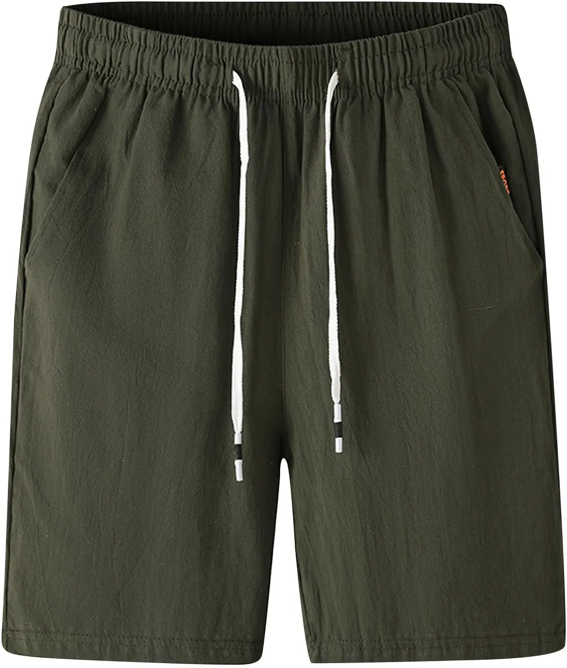 Men's Cotton Blend Shorts Elastic Waist Drawstring Shorts with Pockets Workout Jogger Relaxed Fit Shorts for Men