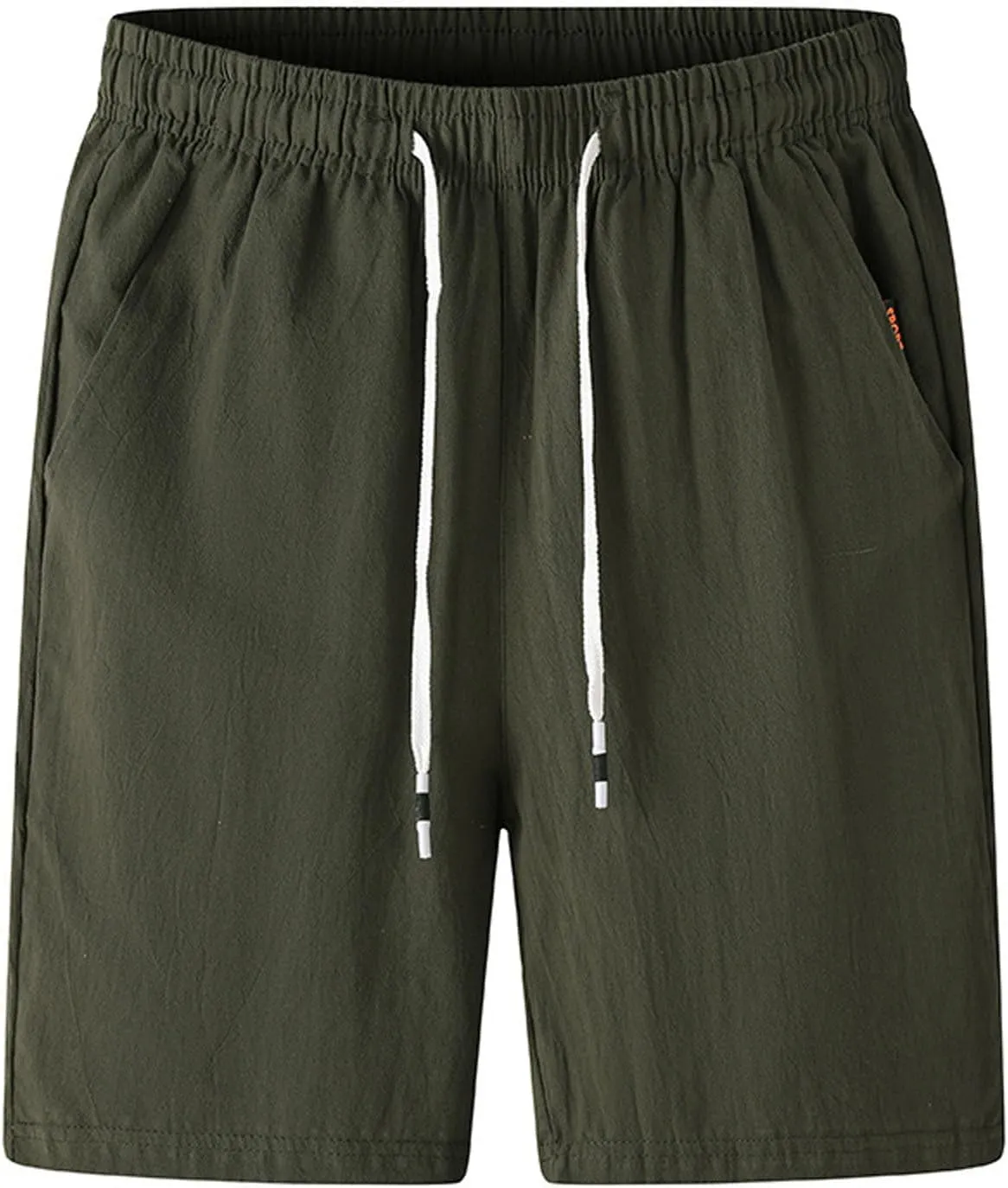Men's Cotton Blend Shorts Elastic Waist Drawstring Shorts with Pockets Workout Jogger Relaxed Fit Shorts for Men
