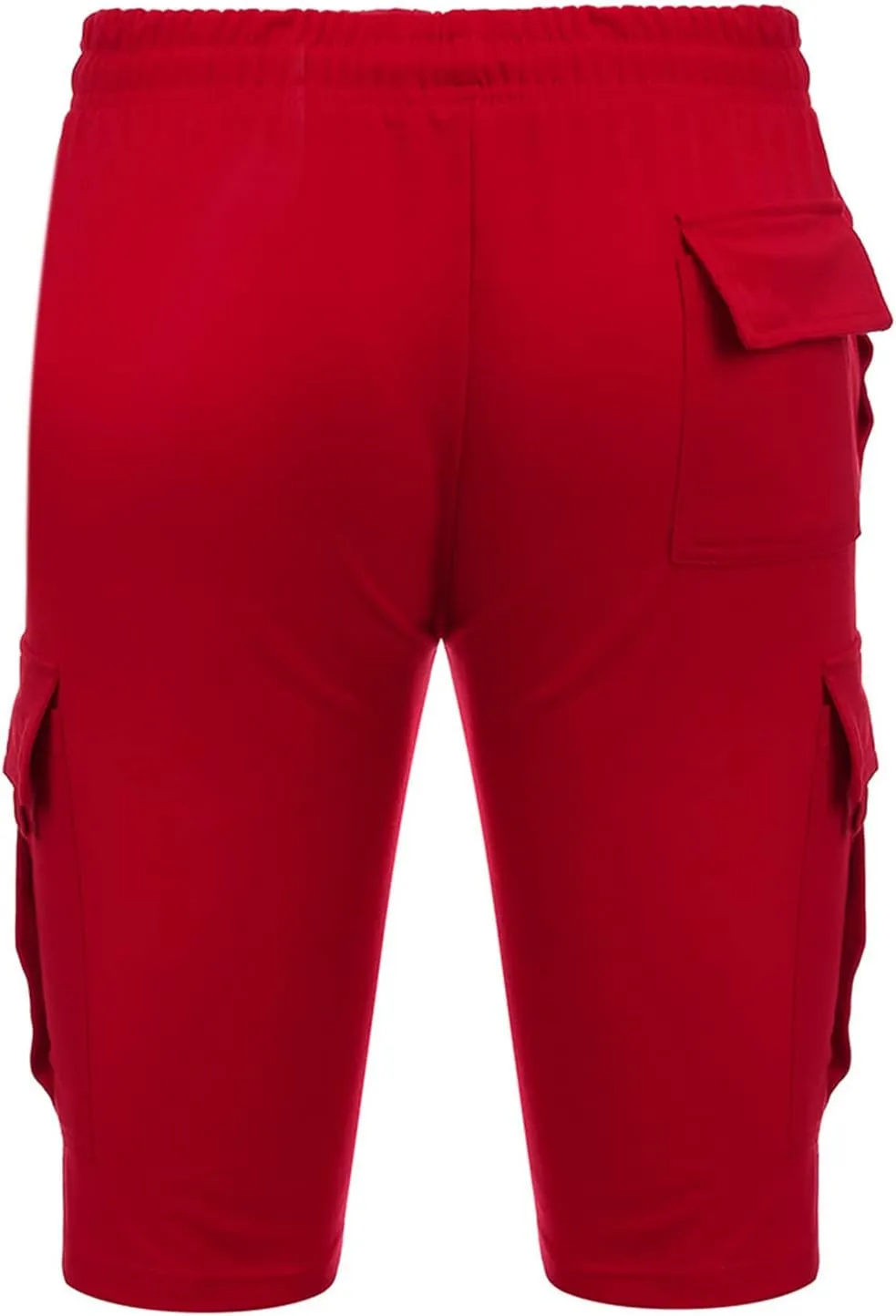 Men's Cotton Cargo Shorts - Drawstring Elastic Waist Relaxed Fit Workout Shorts Lounge Sweat Shorts with Multi-Pockets