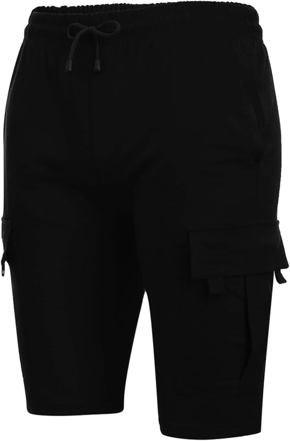 Men's Cotton Cargo Shorts - Drawstring Elastic Waist Relaxed Fit Workout Shorts Lounge Sweat Shorts with Multi-Pockets