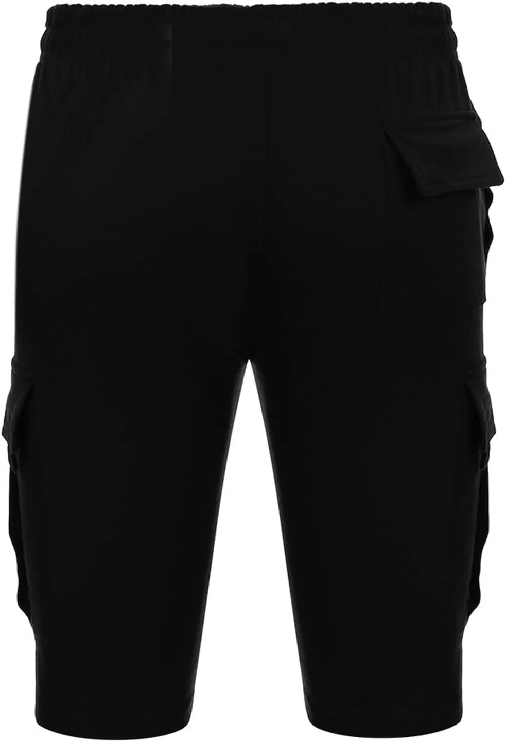 Men's Cotton Cargo Shorts - Drawstring Elastic Waist Relaxed Fit Workout Shorts Lounge Sweat Shorts with Multi-Pockets