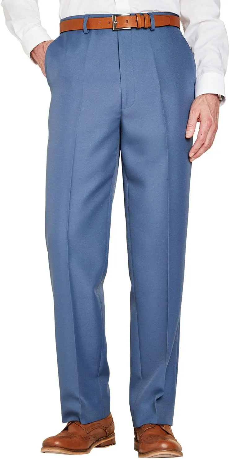 Men's Elasticated Pants with Hidden Stretch Fit Waist Smart Formal Comfortable Golf Slacks