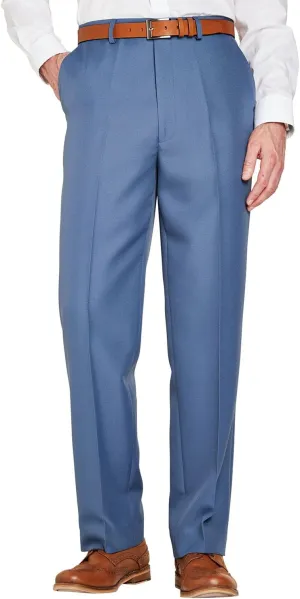 Men's Elasticated Pants with Hidden Stretch Fit Waist Smart Formal Comfortable Golf Slacks