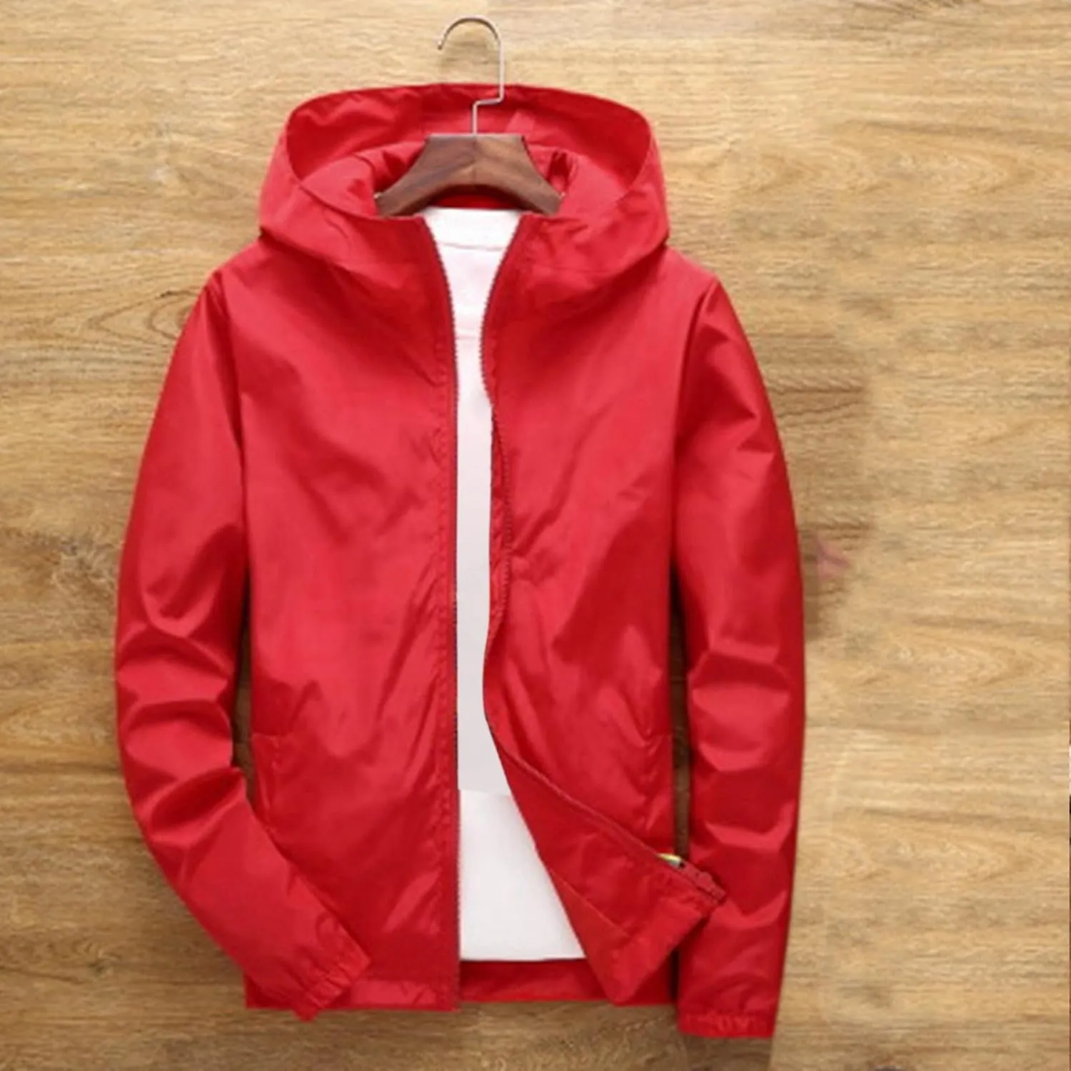 Mens Flannel Shirt Fashion Casual Solid Color Hooded Thick Zipper Pocket Thick Coat Thick Jacket Work Shirts Mens