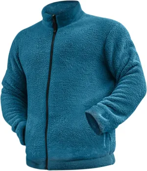Men's Fuzzy Sherpa Jackets Solid Full Zip Stand Collar Winter Warm Coats Loose Fluffy Fleece Soft Casual Work Outwear
