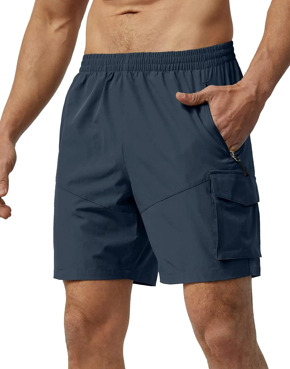 Men's Hiking Cargo Shorts Lightweight Quick Dry Athletic Shorts with Multi Pocket for Workout Golf Camping Casual
