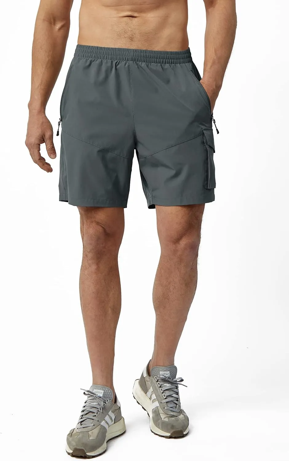 Men's Hiking Cargo Shorts Lightweight Quick Dry Athletic Shorts with Multi Pocket for Workout Golf Camping Casual