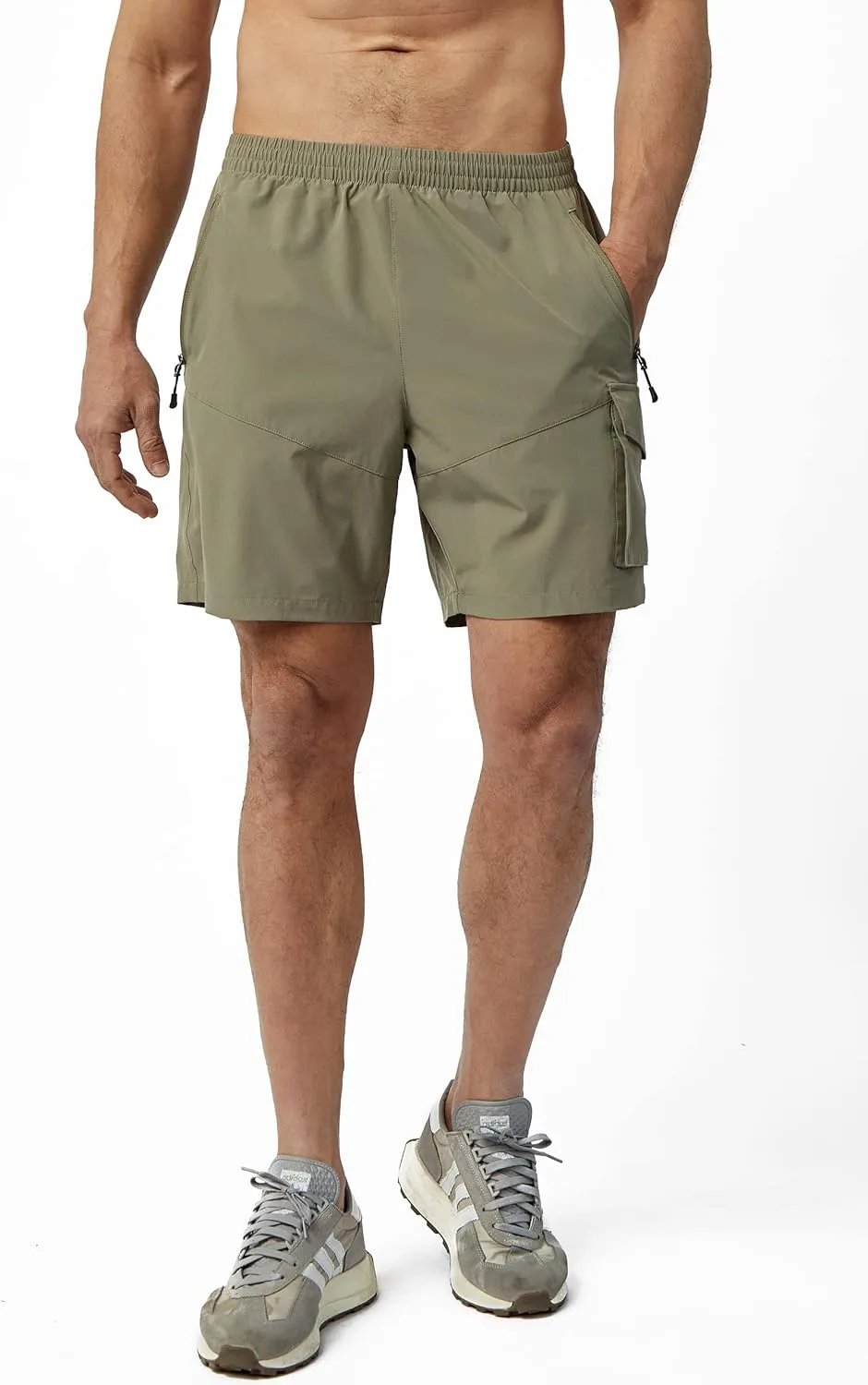 Men's Hiking Cargo Shorts Lightweight Quick Dry Athletic Shorts with Multi Pocket for Workout Golf Camping Casual