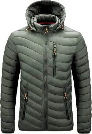 Mens Jacket Winter Color Men's Plush Jacket Collar Solid Long Hooded Men's Windbreaker Single Breasted Winter Coat
