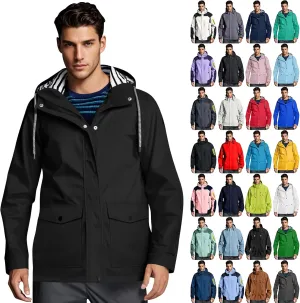 Mens Lightweight Waterproof Rain Jacket Windproof Raincoat Hooded jackets for Men Hiking Cycling Travel M-3XL