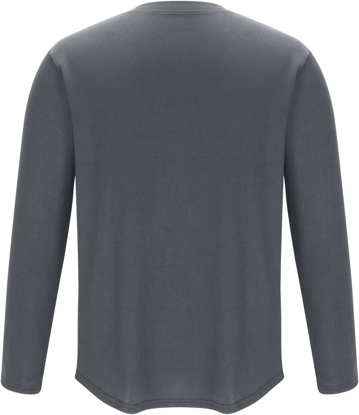 Mens Long Sleeve Muscle T Shirts Casual V-Neck Henley Longline Ribbed Slim Fit Tee Shirts Gym Workout Athletic Shirts