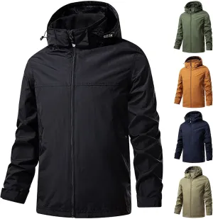 Mens Mountain Jacket Waterproof Hooded Rain Coat Lightweight Jackets for Hiking Travel Fishing Ski Snow Jackets Coat