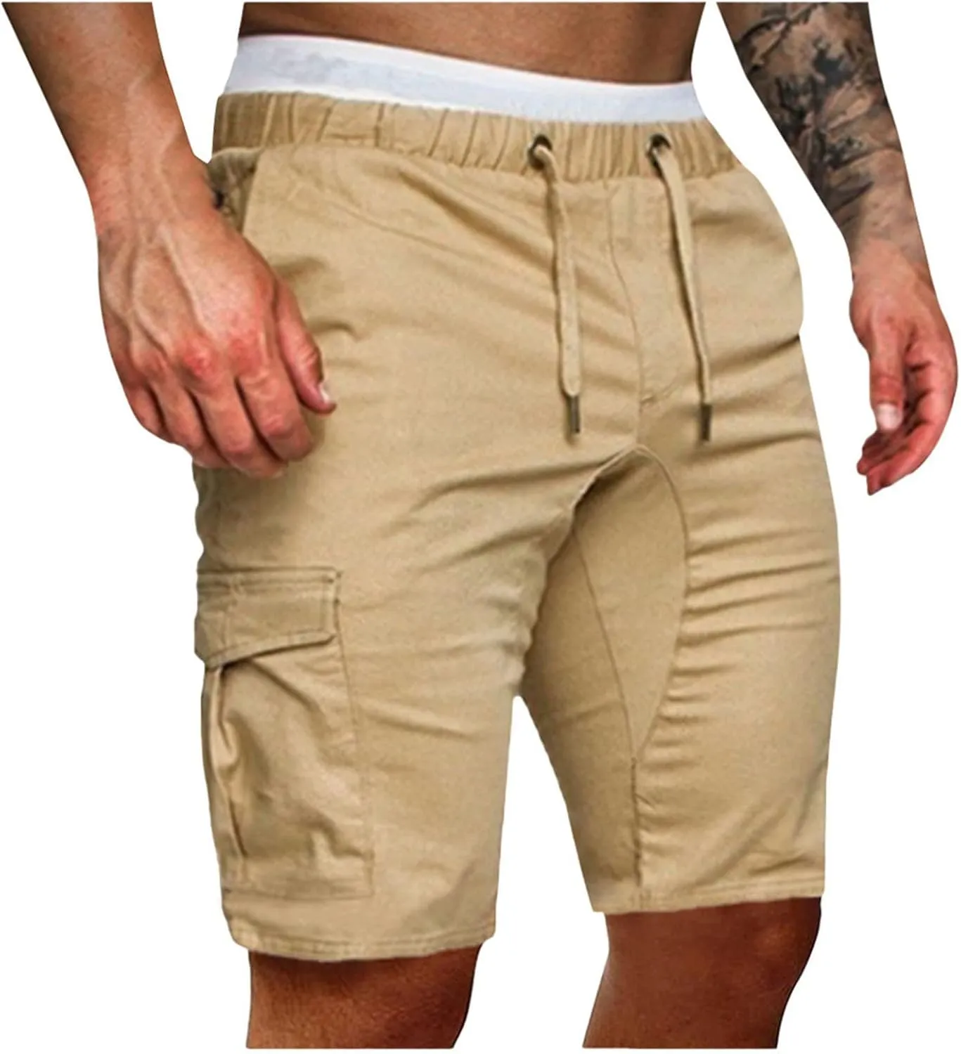 Men's Plus Size Cargo Shorts with Multi-Pockets Relaxed Fit Cotton Hiking Shorts Summer Beach Sports Shorts Pants