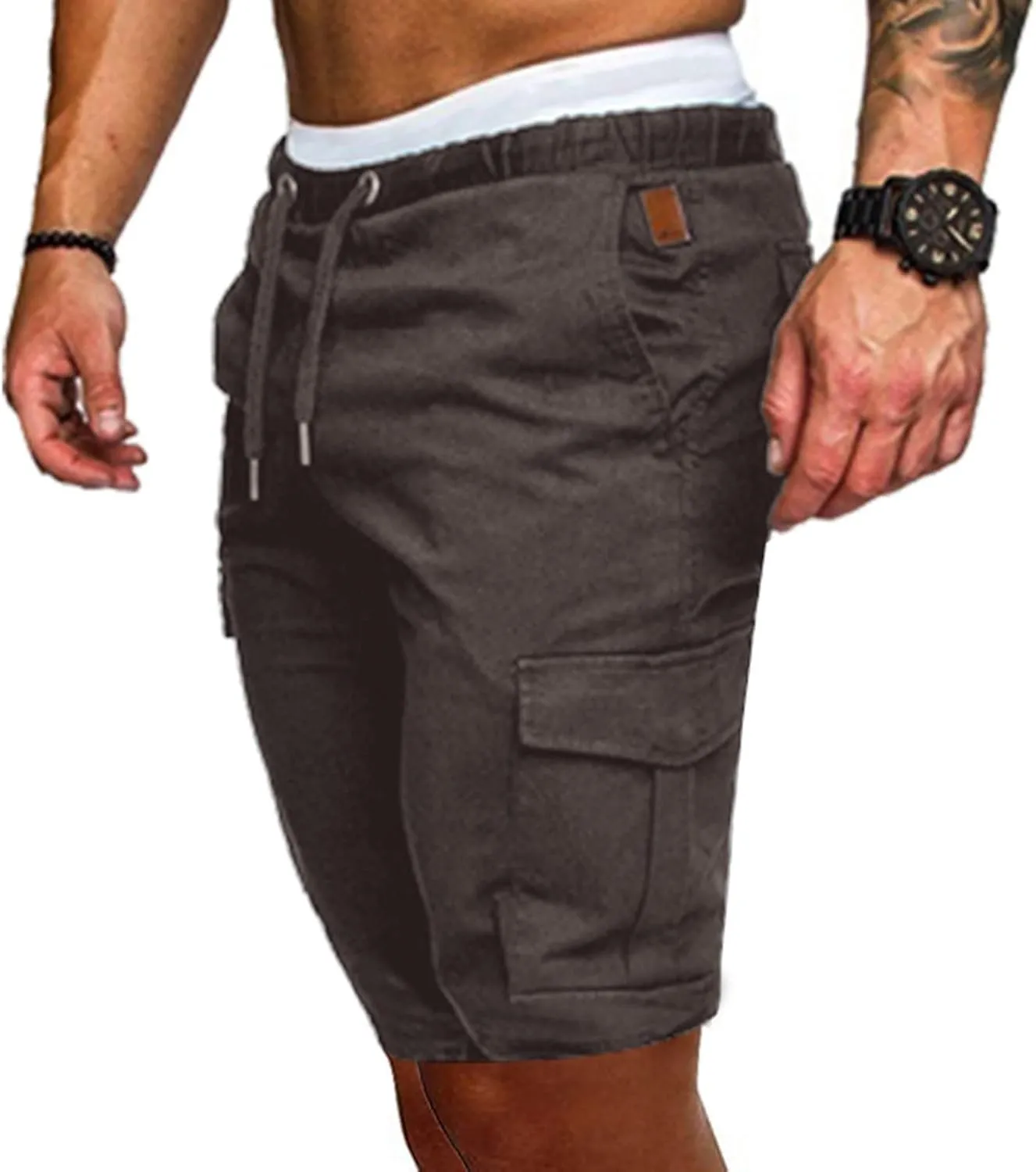 Men's Plus Size Cargo Shorts with Multi-Pockets Relaxed Fit Cotton Hiking Shorts Summer Beach Sports Shorts Pants