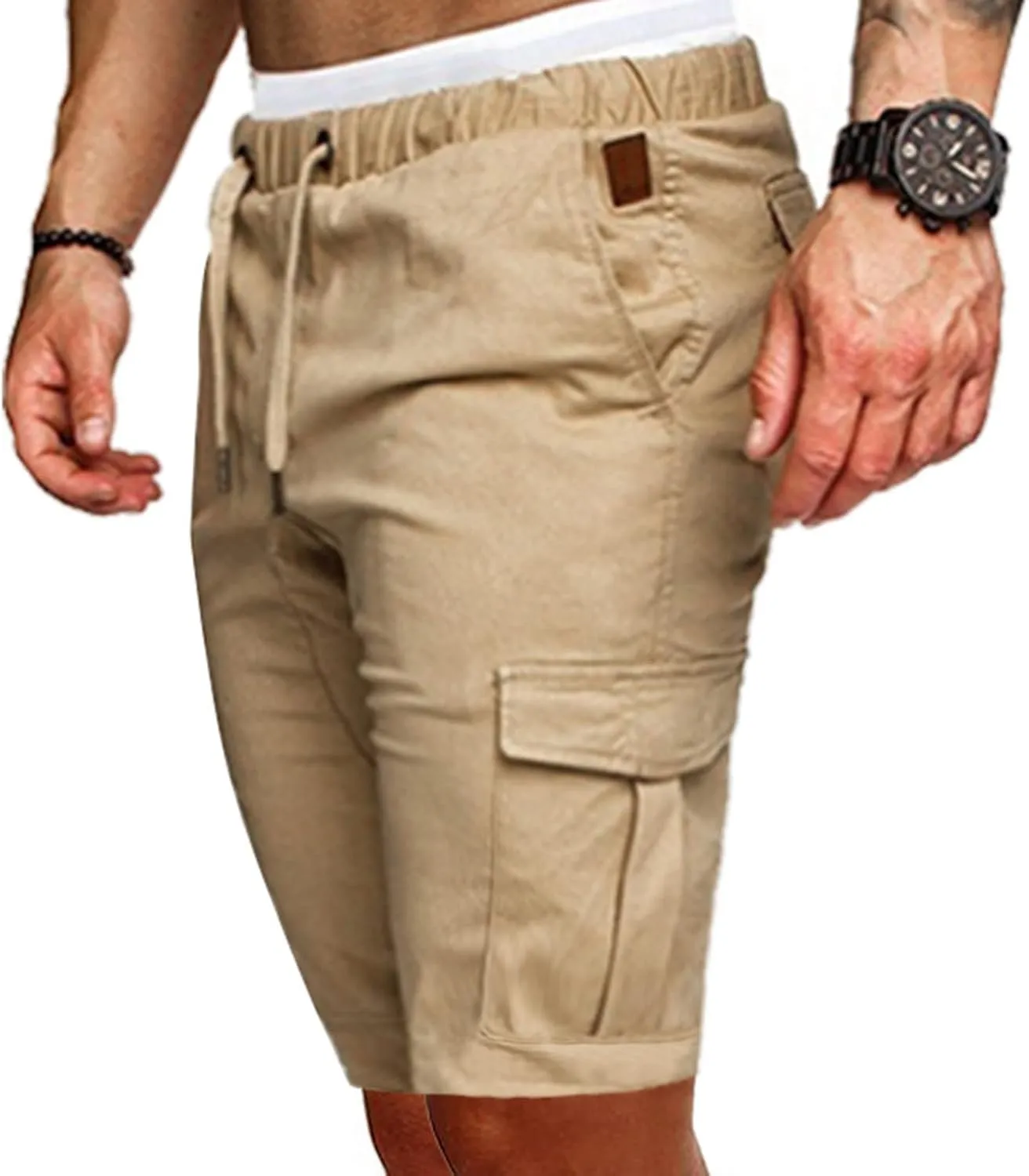 Men's Plus Size Cargo Shorts with Multi-Pockets Relaxed Fit Cotton Hiking Shorts Summer Beach Sports Shorts Pants