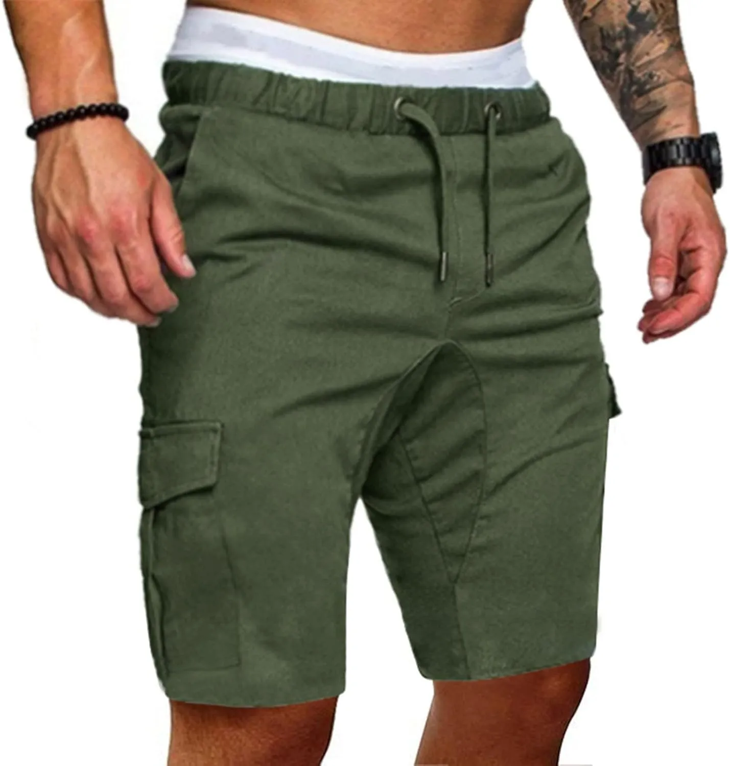 Men's Plus Size Cargo Shorts with Multi-Pockets Relaxed Fit Cotton Hiking Shorts Summer Beach Sports Shorts Pants
