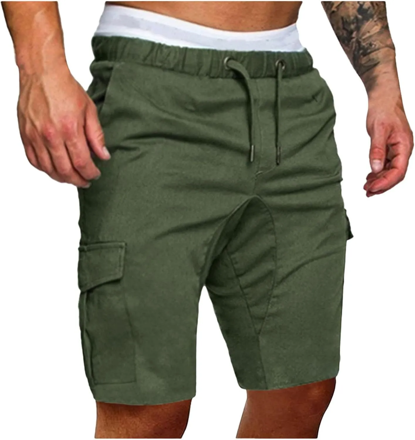 Men's Plus Size Cargo Shorts with Multi-Pockets Relaxed Fit Cotton Hiking Shorts Summer Beach Sports Shorts Pants