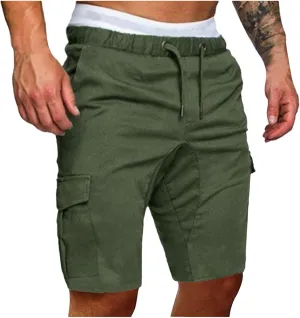 Men's Plus Size Cargo Shorts with Multi-Pockets Relaxed Fit Cotton Hiking Shorts Summer Beach Sports Shorts Pants