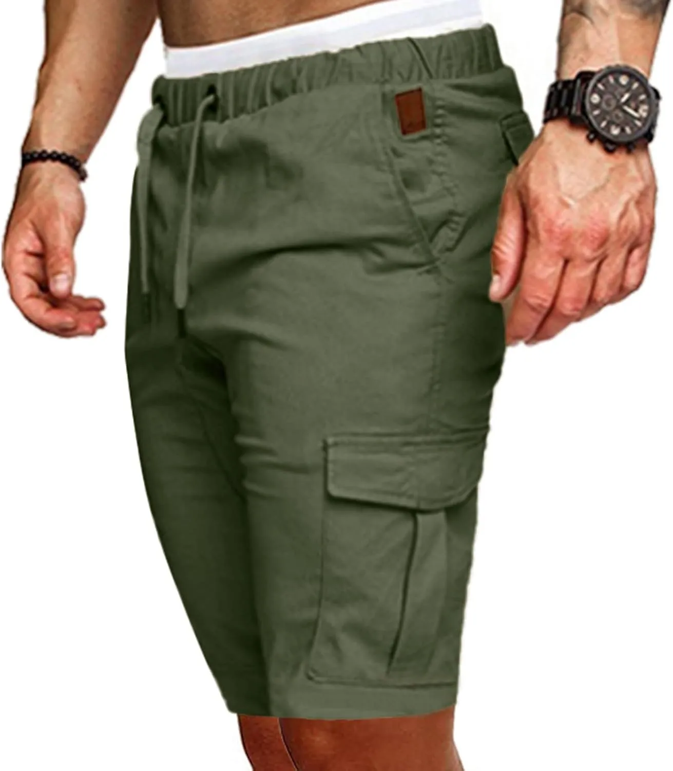 Men's Plus Size Cargo Shorts with Multi-Pockets Relaxed Fit Cotton Hiking Shorts Summer Beach Sports Shorts Pants