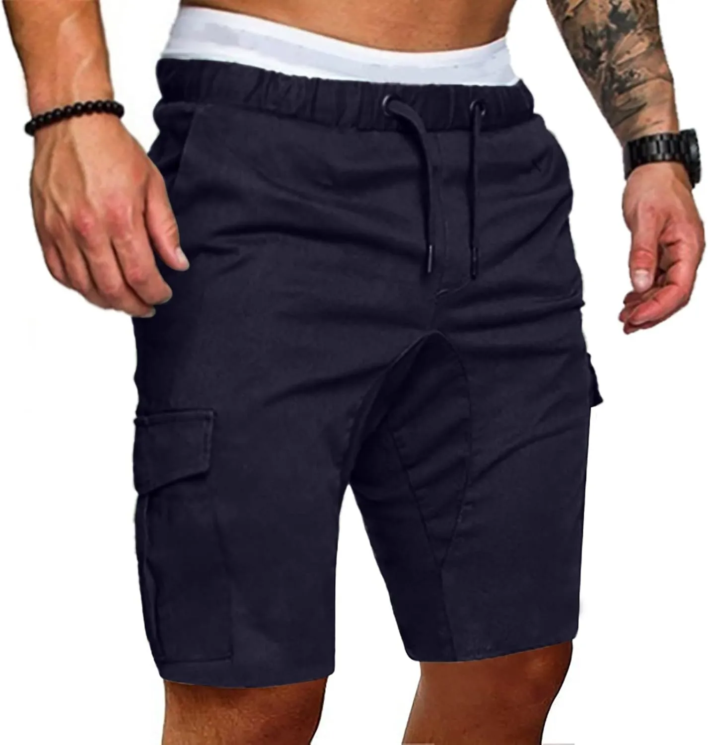 Men's Plus Size Cargo Shorts with Multi-Pockets Relaxed Fit Cotton Hiking Shorts Summer Beach Sports Shorts Pants