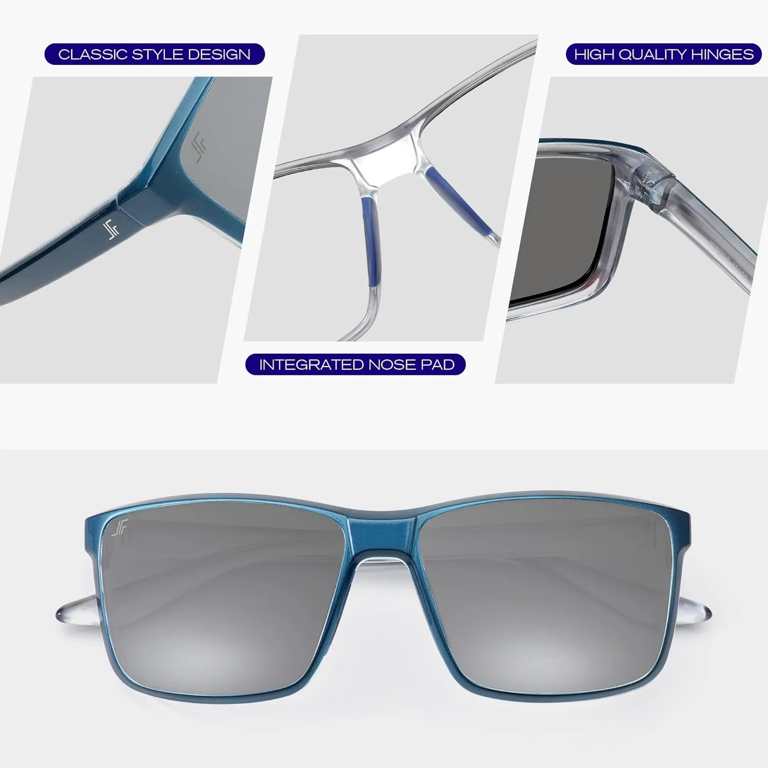 Men's Polarized Sunglasses, Square Driving Fishing Running Sun Glasses UV Glare Protection RFS8207
