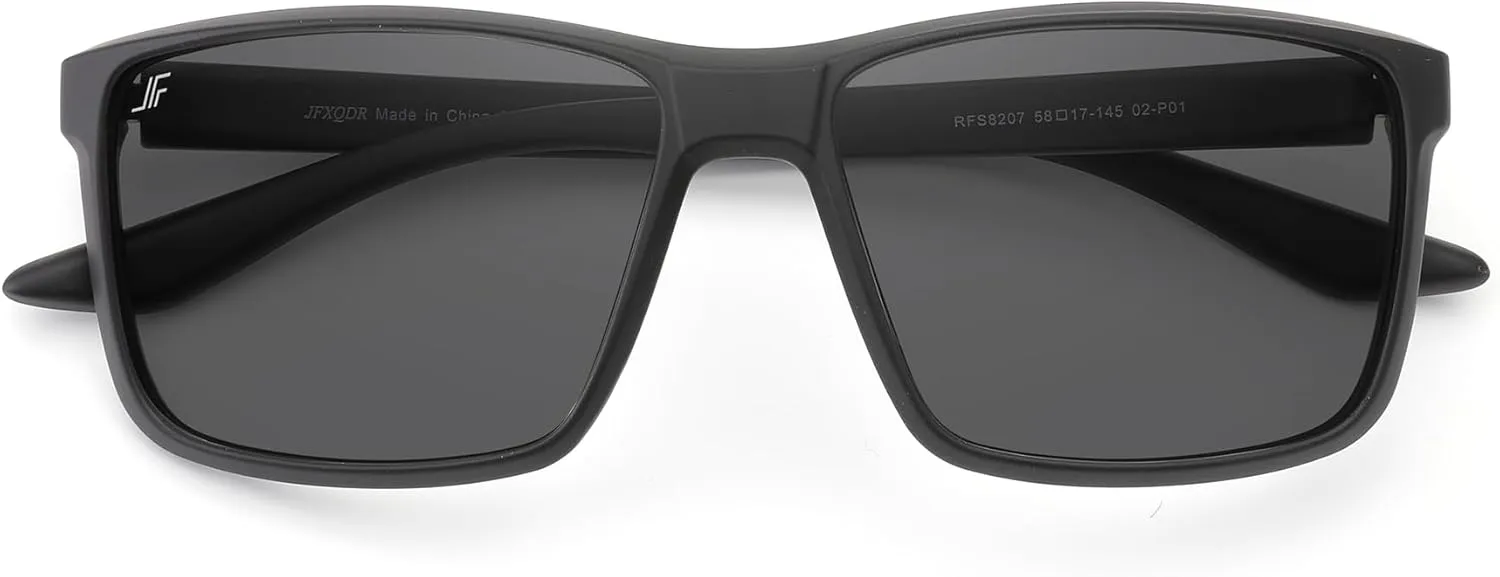 Men's Polarized Sunglasses, Square Driving Fishing Running Sun Glasses UV Glare Protection RFS8207