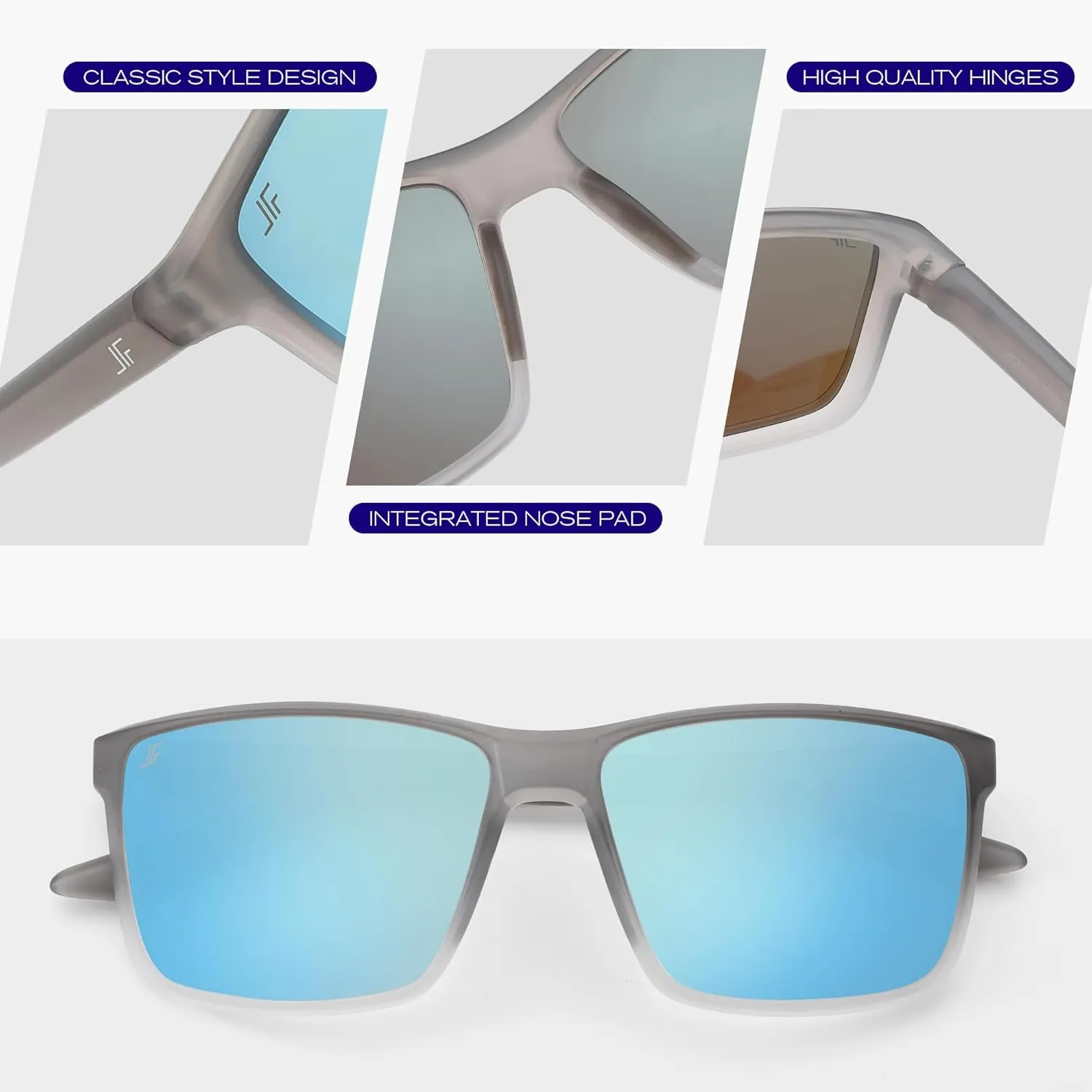 Men's Polarized Sunglasses, Square Driving Fishing Running Sun Glasses UV Glare Protection RFS8207